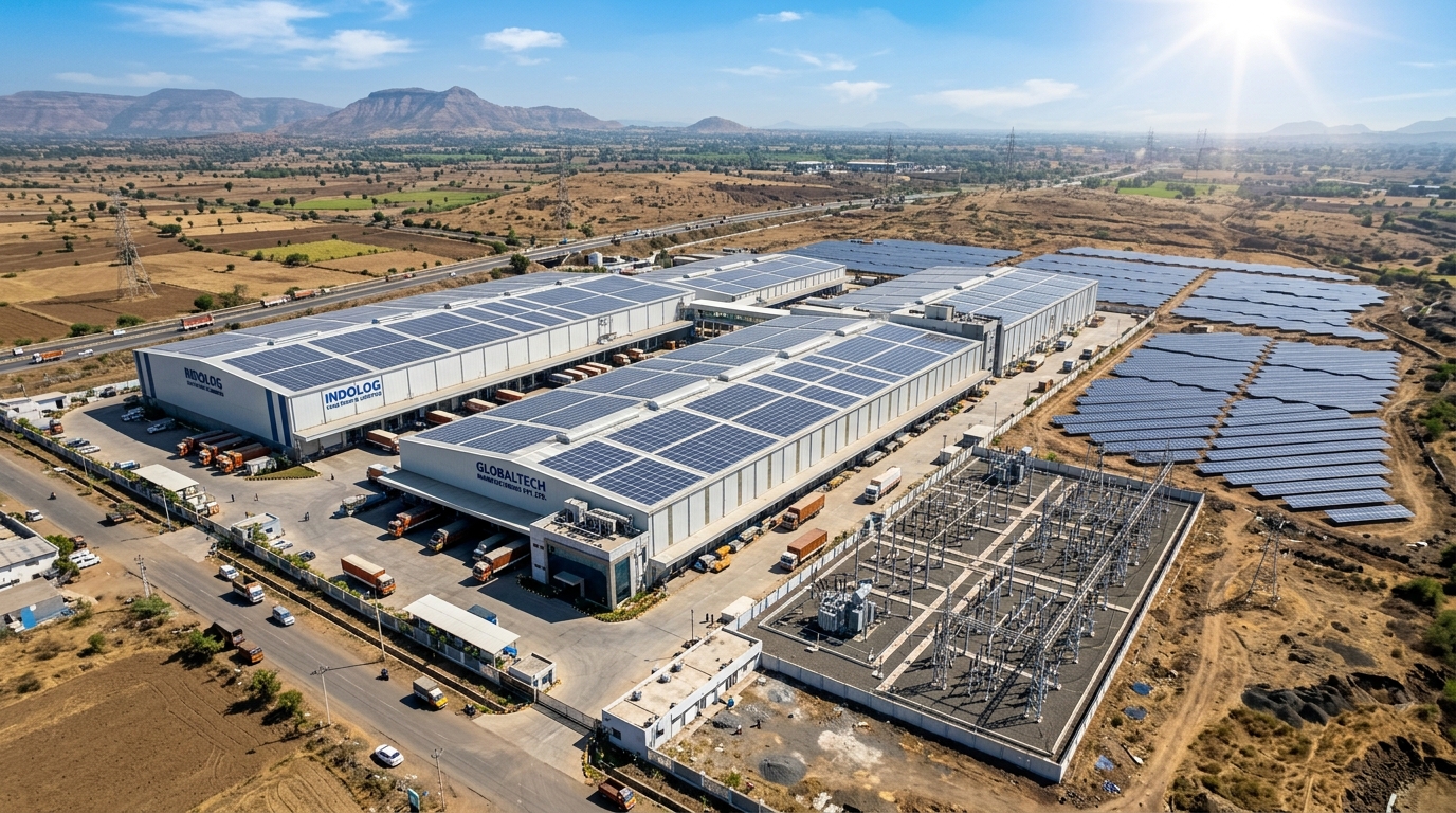 Industrial rooftop solar power installation