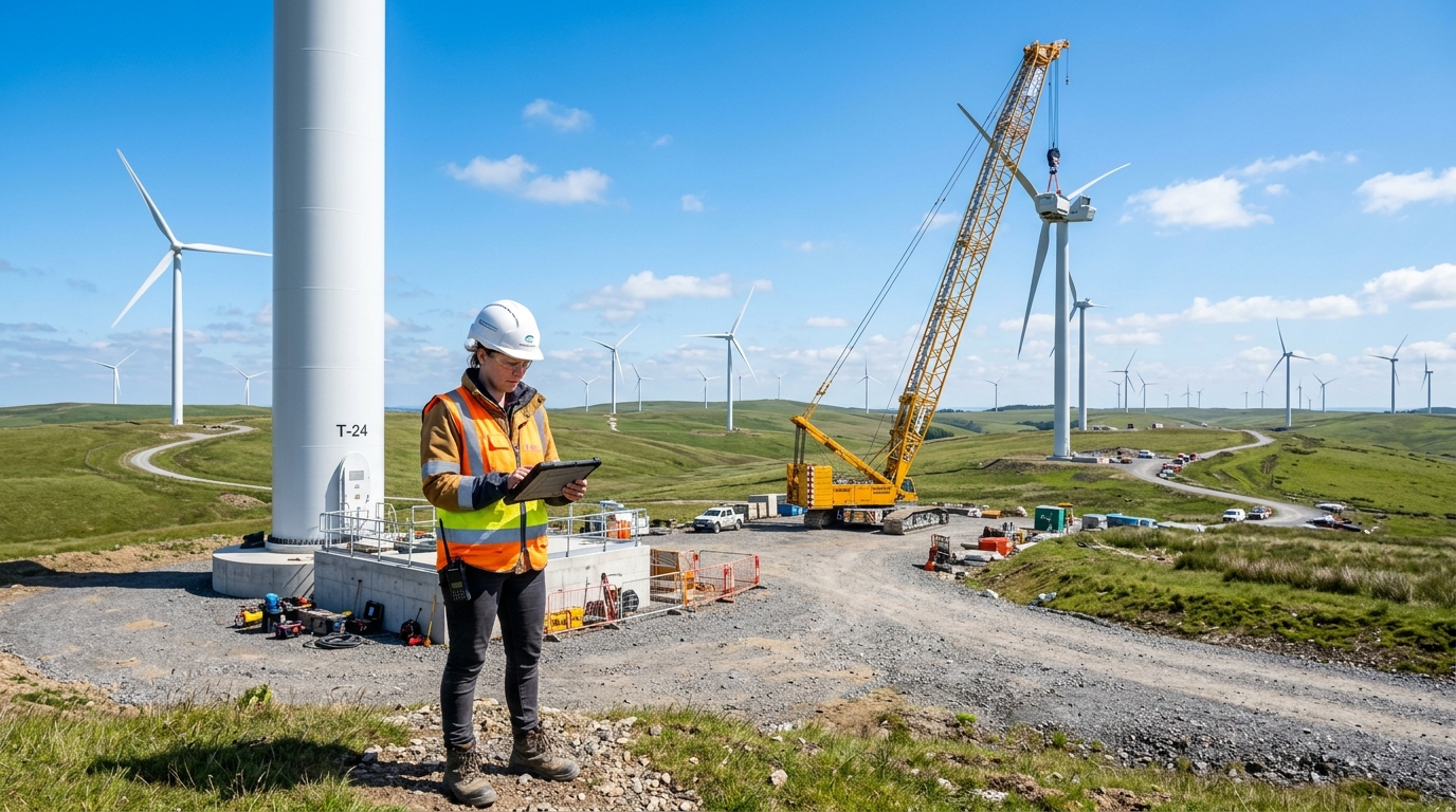Wind turbine farm and hybrid power generation
